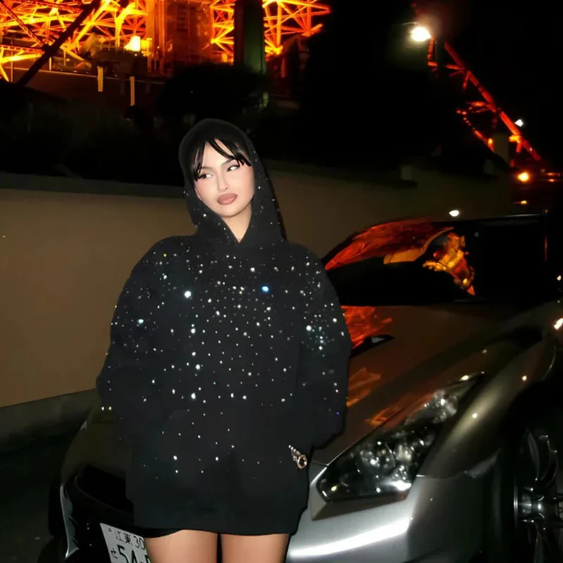 Norava Midnight Rhinestone Hoodie