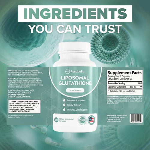 NORAVA LABS Liposomal Glutathione 500mg – 60 Capsules